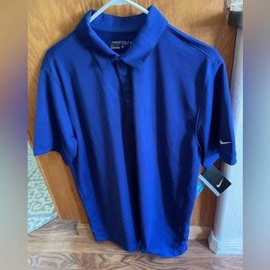 NWT NIKE DRI-FIT GOLF SHIRT. Stay Cool Technology. Size L. Blue.
